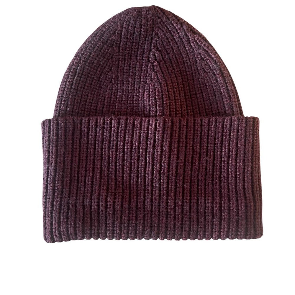 All Saints Ribbed Knit Beanie - Deep Purple